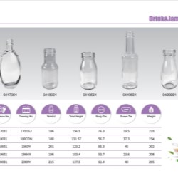 Clear Glass Drink Bottles 180ml - 215ml